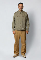 Fat Moose ARVID COTTON OVERSHIRT Overshirts Støvet Grøn