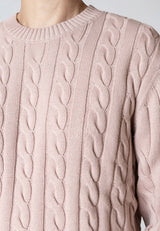 Clean Cut Copenhagen AUGUST CABLE KNITTED JUMPER Strik Violet ice