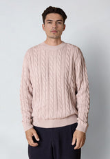 Clean Cut Copenhagen AUGUST CABLE KNITTED JUMPER Strik Violet ice