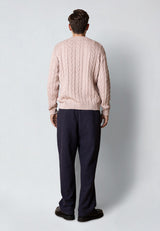Clean Cut Copenhagen AUGUST CABLE KNITTED JUMPER Strik Violet ice