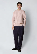 Clean Cut Copenhagen AUGUST CABLE KNITTED JUMPER Strik Violet ice