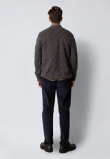 Clean Cut Copenhagen AVERY CABLE KNITTED SWEATER Strik Taube brown melange