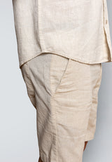 Clean Cut Copenhagen BARCELONA LINEN SHORTS Shorts Light beige