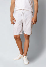 Clean Cut Copenhagen BARCELONA LINEN STRIPED SHORTS Shorts White/Shitake