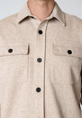 Clean Cut Copenhagen BARRON OVERSHIRT Overshirts Beige Melange