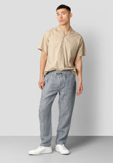 Clean Cut Copenhagen Bowling cotton/linen S/S shirt Skjorte S/S Khaki