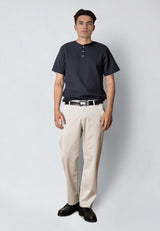 Clean Cut Copenhagen CAL S/S GRANDAD T-SHIRT T-shirts S/S Mørk Navy