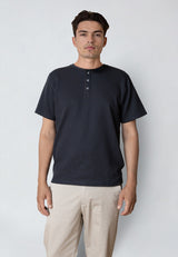 Clean Cut Copenhagen CAL S/S GRANDAD T-SHIRT T-shirts S/S Mørk Navy