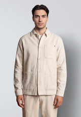 Clean Cut Copenhagen CHESTER COTTON/LINEN JACKET Jakker Ecru