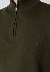 Clean Cut Copenhagen CLAUDE HALF-ZIP KNITTED JUMPER Strik Rosin melange