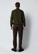 Clean Cut Copenhagen CLAUDE HALF-ZIP KNITTED JUMPER Strik Rosin melange