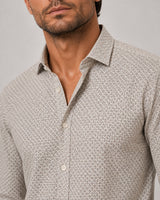 Clean Cut Copenhagen CLEAN FORMAL AOP STRETCH SHIRT Skjorte L/S Ecru/Brindle Beige
