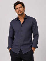 Clean Cut Copenhagen CLEAN FORMAL AOP STRETCH SHIRT Skjorte L/S Navy/Huckleberry