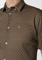 Clean Cut Copenhagen CLEAN FORMAL AOP S/S SHIRT Skjorte S/S Brun