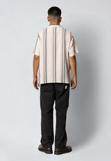 Fat Moose COSTA S/S SHIRT Skjorte S/S Ecru/violet ice striped