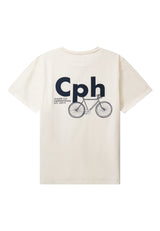 Clean Cut Copenhagen CPH BIKE ORGANIC T-SHIRT T-shirts S/S Ecru