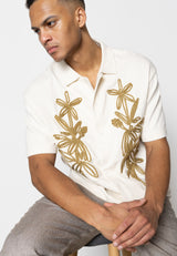 Clean Cut Copenhagen Calton embroidery shirt Skjorte S/S Ecru