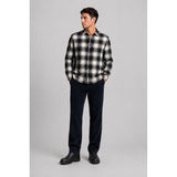 Clean Cut Copenhagen DYLAN CHECKED FLANNEL SHIRT Skjorte L/S Ecru/Dark navy