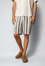 Clean Cut Copenhagen ELI LINEN SHORTS Shorts Ecru/Blue striped