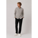 Clean Cut Copenhagen Eske AOP flannel shirt Skjorte L/S Ecru/Brown