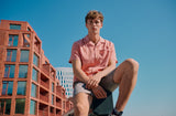Clean Cut Copenhagen Giles cotton/linen shirt Skjorte S/S Orange Melange