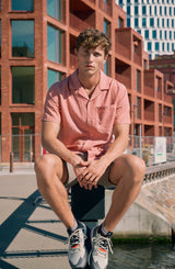 Clean Cut Copenhagen Giles cotton/linen shirt Skjorte S/S Orange Melange