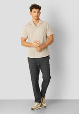 Clean Cut Copenhagen Giles cotton/linen shirt Skjorte S/S Sand Melange