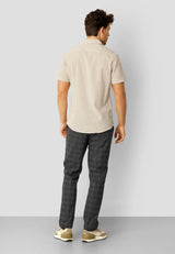 Clean Cut Copenhagen Giles cotton/linen shirt Skjorte S/S Sand Melange