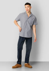 Clean Cut Copenhagen Julius seersucker S/S shirt Skjorte S/S Blue striped