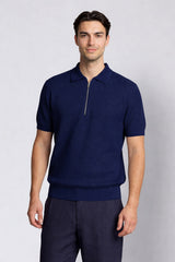 Clean Cut Copenhagen KARL KNITTED ZIP POLO Polos Navy