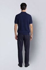 Clean Cut Copenhagen KARL KNITTED ZIP POLO Polos Navy