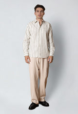 Clean Cut Copenhagen KELVIN STRIPED SHIRT Skjorte L/S Desert sage/Black