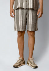 Fat Moose LEO SHORTS Shorts Dusty Green/Off White striped