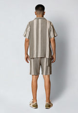 Fat Moose LEO SHORTS Shorts Dusty Green/Off White striped