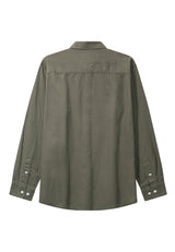 Clean Cut Copenhagen LUCA COTTON/LINEN SHIRT Skjorte L/S Army