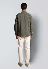 Clean Cut Copenhagen LUCA COTTON/LINEN SHIRT Skjorte L/S Army