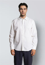 Clean Cut Copenhagen LUCA COTTON/LINEN SHIRT Skjorte L/S Hvid