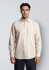 Clean Cut Copenhagen LUCA COTTON/LINEN SHIRT Skjorte L/S Light beige