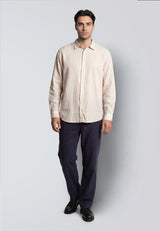 Clean Cut Copenhagen LUCA COTTON/LINEN SHIRT Skjorte L/S Light beige
