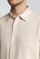 Clean Cut Copenhagen LUCA COTTON/LINEN SHIRT Skjorte L/S Light beige