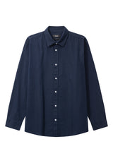 Clean Cut Copenhagen LUCA COTTON/LINEN SHIRT Skjorte L/S Navy