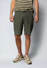 Clean Cut Copenhagen LUCA COTTON/LINEN SHORTS Shorts Army