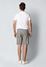 Clean Cut Copenhagen LUCA COTTON/LINEN STRIPED SHORTS Shorts Army/white