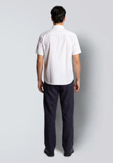 Clean Cut Copenhagen LUCA COTTON/LINEN S/S SHIRT Skjorte S/S Hvid