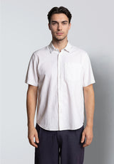 Clean Cut Copenhagen LUCA COTTON/LINEN S/S SHIRT Skjorte S/S Hvid