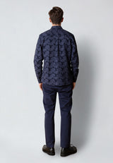 Clean Cut Copenhagen MALVIN JAQUARD SHIRT Skjorte L/S Navy