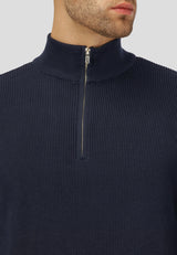 Clean Cut Copenhagen MARIO 1/2 ZIP KNITTED JUMPER Strik Navy