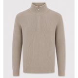 Clean Cut Copenhagen MARIO KNITTED ZIP CARDIGAN Strik Brindle beige