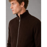 Clean Cut Copenhagen MARIO KNITTED ZIP CARDIGAN Strik Dark Brown