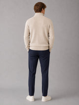 Clean Cut Copenhagen MARIO KNITTED ZIP CARDIGAN Strik Ecru Melange